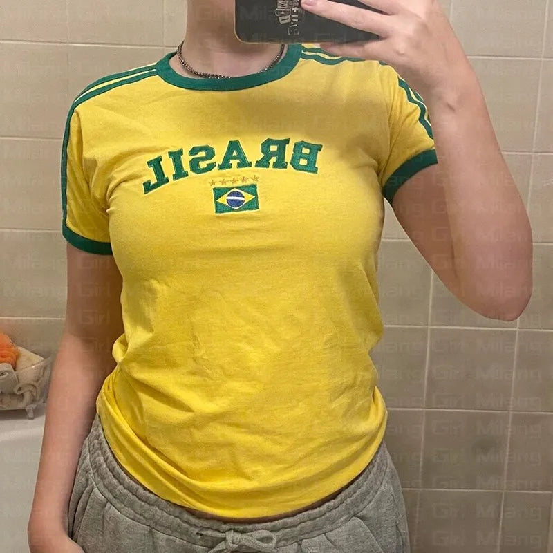 Crop Top Brazil-Y2k station