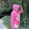 Pink Full Zip Hoodie - Y2k station