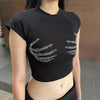 Skeleton hands crop top - Y2k station