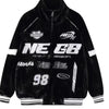 Black and white racer jacket-Y2k station