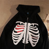 Skeleton Jacket With Heart-Y2k station